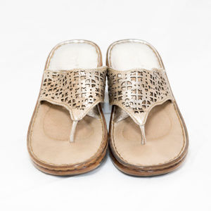 Born "Panna Cotta" metallic cutout sandals